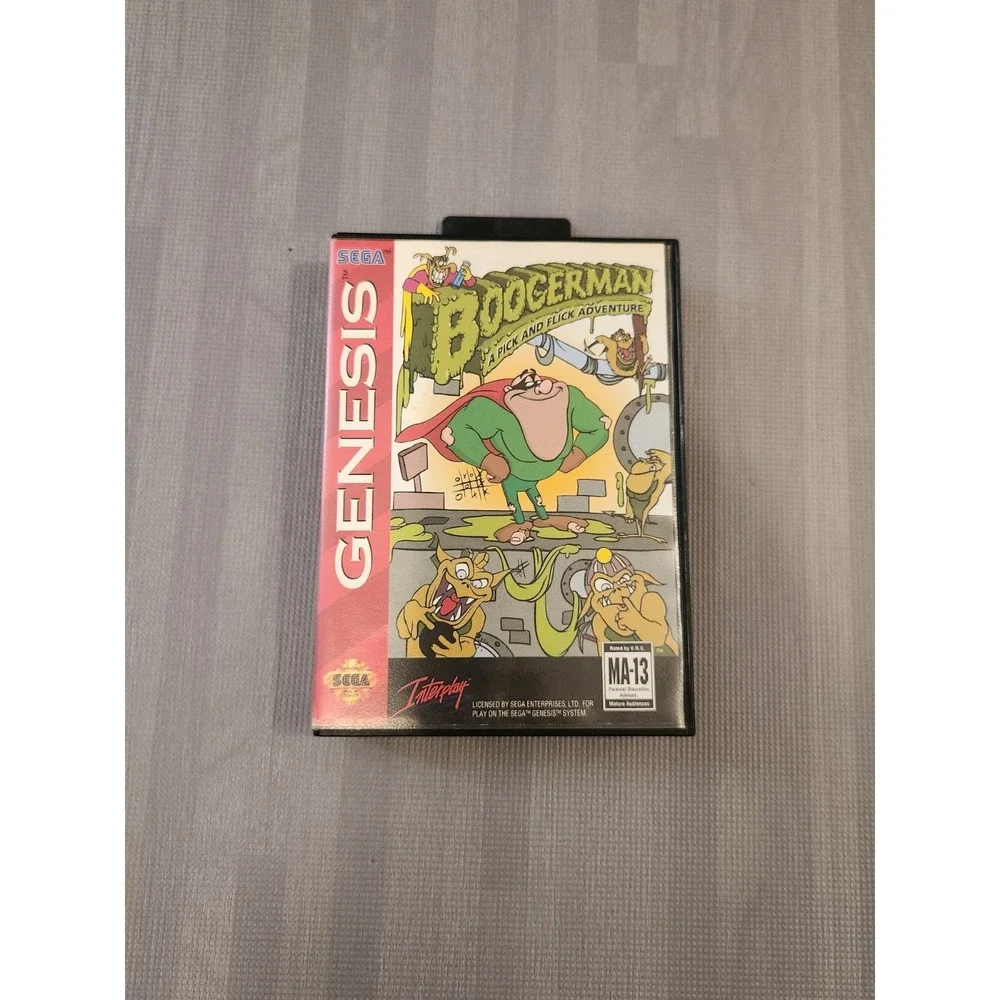 Boogerman: A Pick and Flick Adventure (Sega Genesis 1994) Tested, MISSING MANUAL